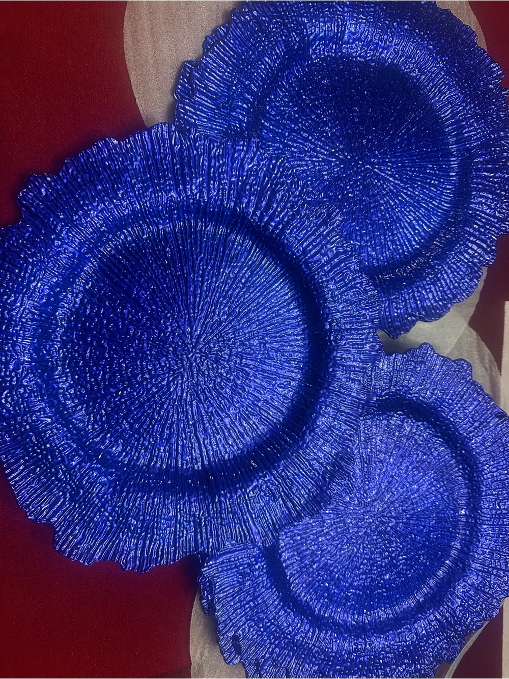 Blue Decorative Charger Plates - Set of 10